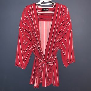 Mustard Seed red wrap top